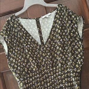 Madewell Black and Yellow Floral Maxi Dress